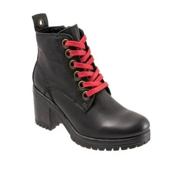 Bueno Felix Black Leather Combat Boots size 9.5 - Picture 1 of 8